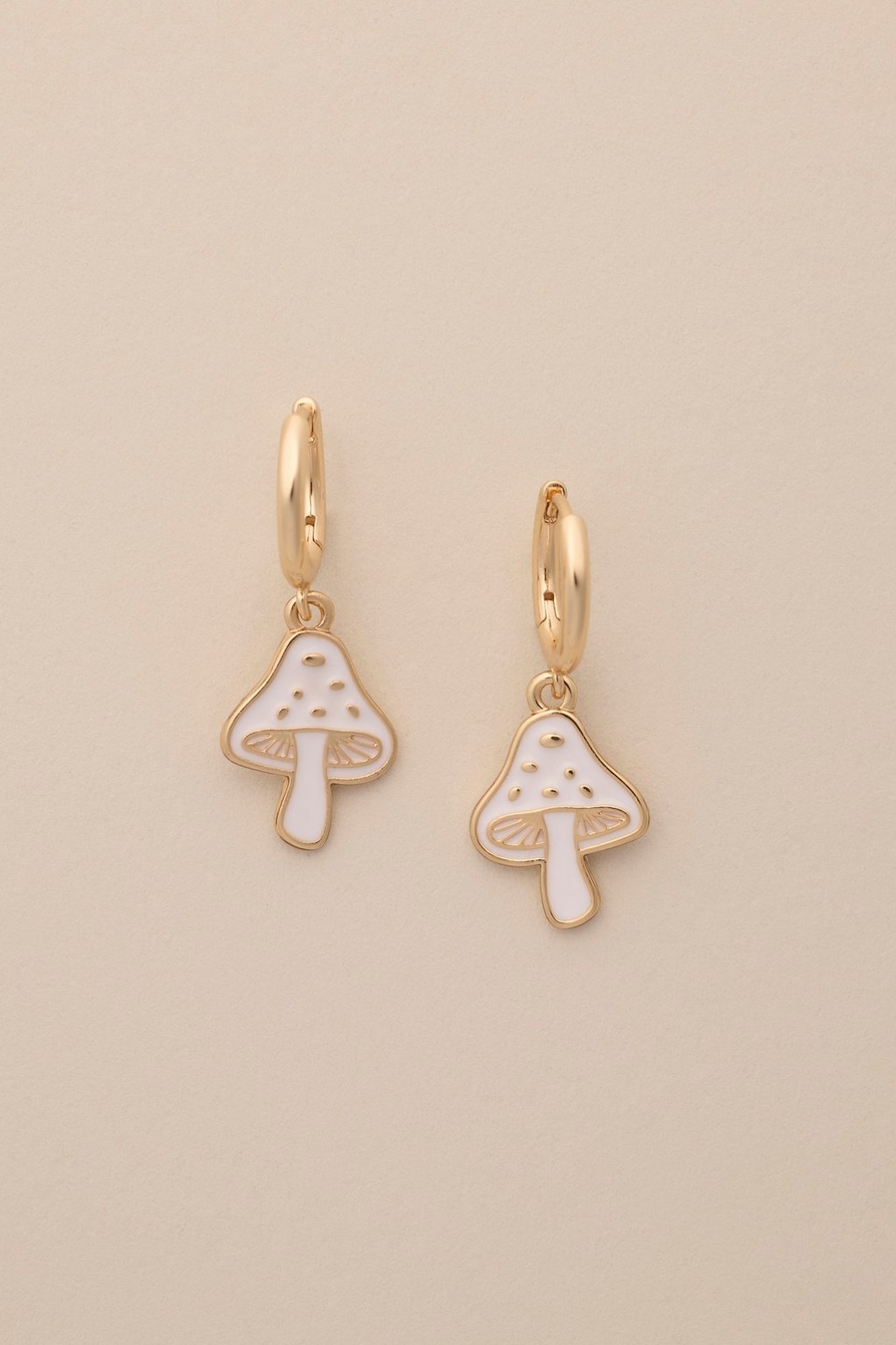 enamel mushroom earring